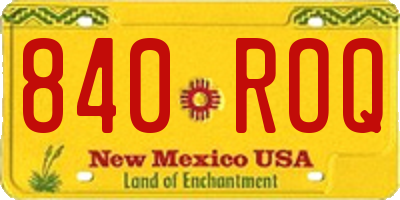 NM license plate 840ROQ