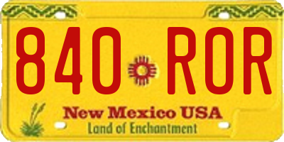NM license plate 840ROR