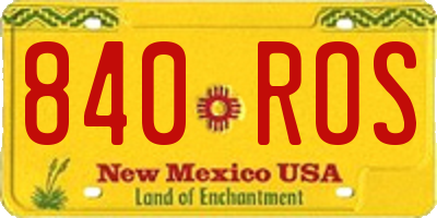 NM license plate 840ROS