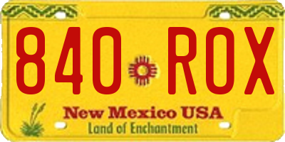 NM license plate 840ROX