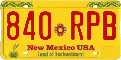 NM license plate 840RPB