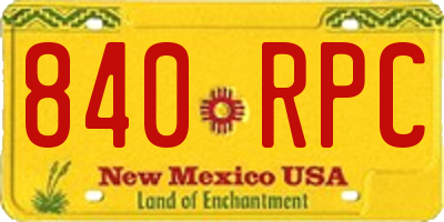NM license plate 840RPC