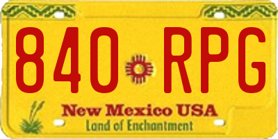 NM license plate 840RPG