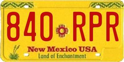 NM license plate 840RPR