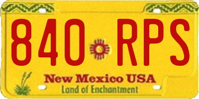 NM license plate 840RPS