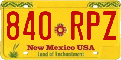 NM license plate 840RPZ