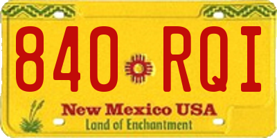 NM license plate 840RQI