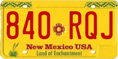 NM license plate 840RQJ