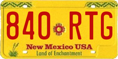 NM license plate 840RTG