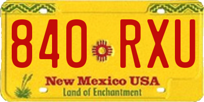 NM license plate 840RXU