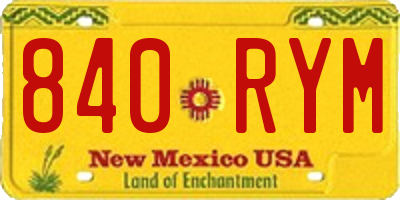 NM license plate 840RYM