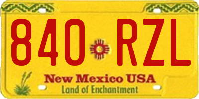 NM license plate 840RZL