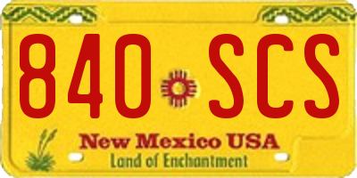 NM license plate 840SCS