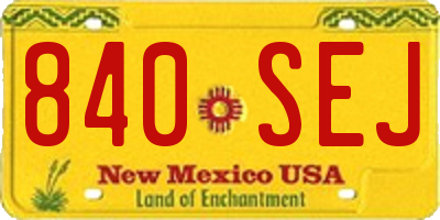 NM license plate 840SEJ