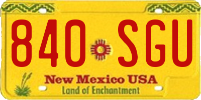 NM license plate 840SGU