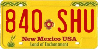 NM license plate 840SHU