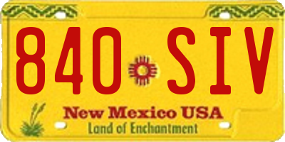 NM license plate 840SIV