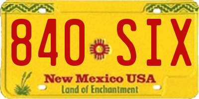 NM license plate 840SIX