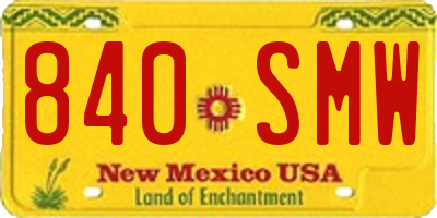 NM license plate 840SMW