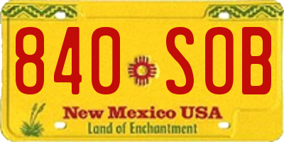 NM license plate 840SOB
