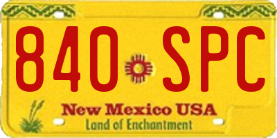NM license plate 840SPC