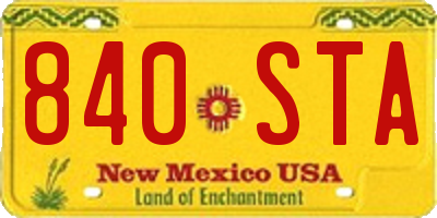 NM license plate 840STA