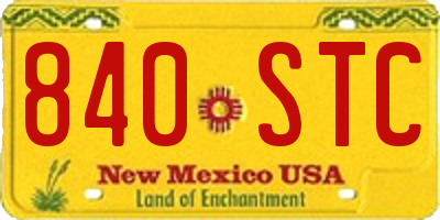 NM license plate 840STC