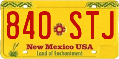 NM license plate 840STJ