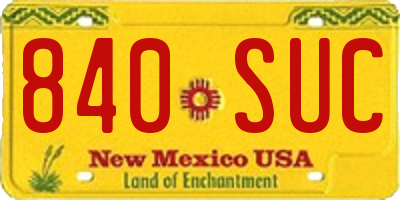 NM license plate 840SUC