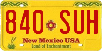 NM license plate 840SUH