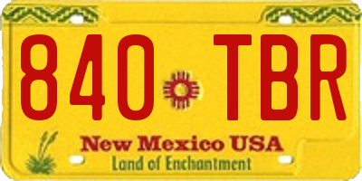 NM license plate 840TBR