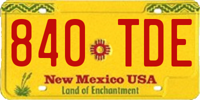 NM license plate 840TDE