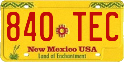 NM license plate 840TEC