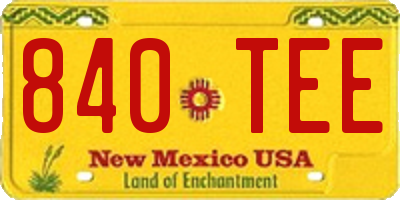 NM license plate 840TEE