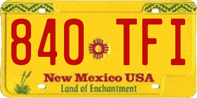 NM license plate 840TFI