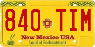 NM license plate 840TIM