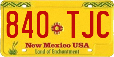 NM license plate 840TJC