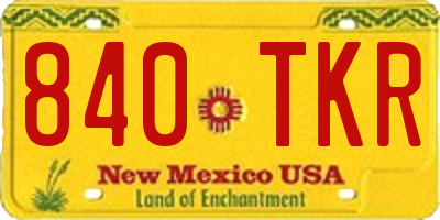 NM license plate 840TKR