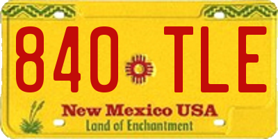 NM license plate 840TLE