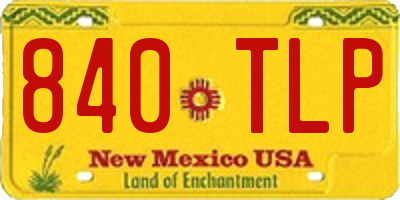 NM license plate 840TLP