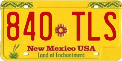 NM license plate 840TLS