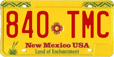 NM license plate 840TMC
