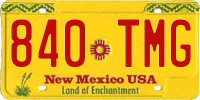 NM license plate 840TMG