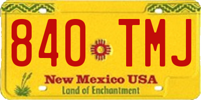NM license plate 840TMJ