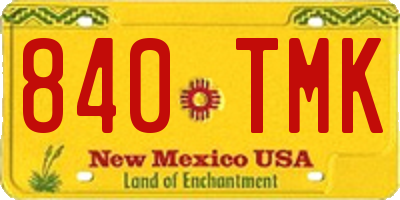 NM license plate 840TMK