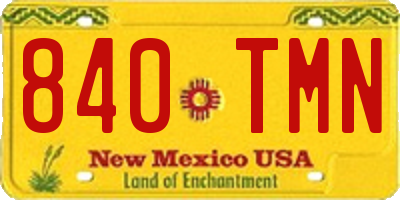 NM license plate 840TMN