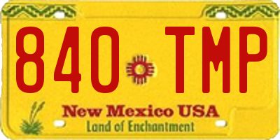 NM license plate 840TMP