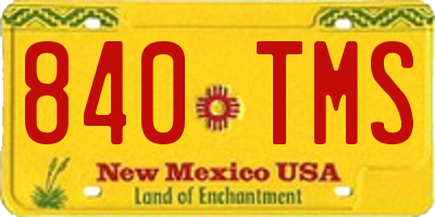 NM license plate 840TMS