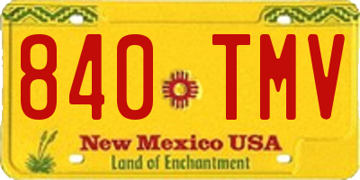 NM license plate 840TMV