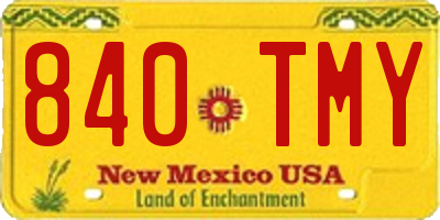 NM license plate 840TMY